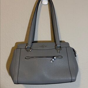 Coach Elegant Gray Leather Shoulder Bag, like new , no damage